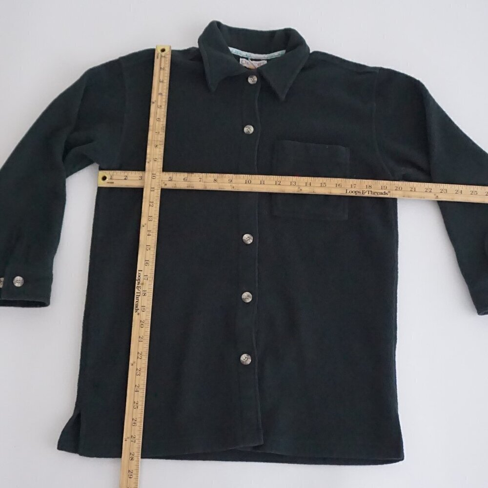Vintage '90S Cherokee Hunter Green Embroidered Feathers Button Up Shacket S - Picture 4 of 10